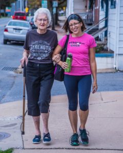 Darthean’s neighbor, Tina Hoff, walks with “Mama Fox” every morning to Crossfit to also workout.