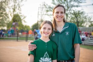 Julie Boden with her daughter, Caitlyn, a current Jaycee softball player.
