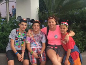 Griffin, Lucas, Lisa and Evyn Bass visit Disney World during the holidays in 2015. 